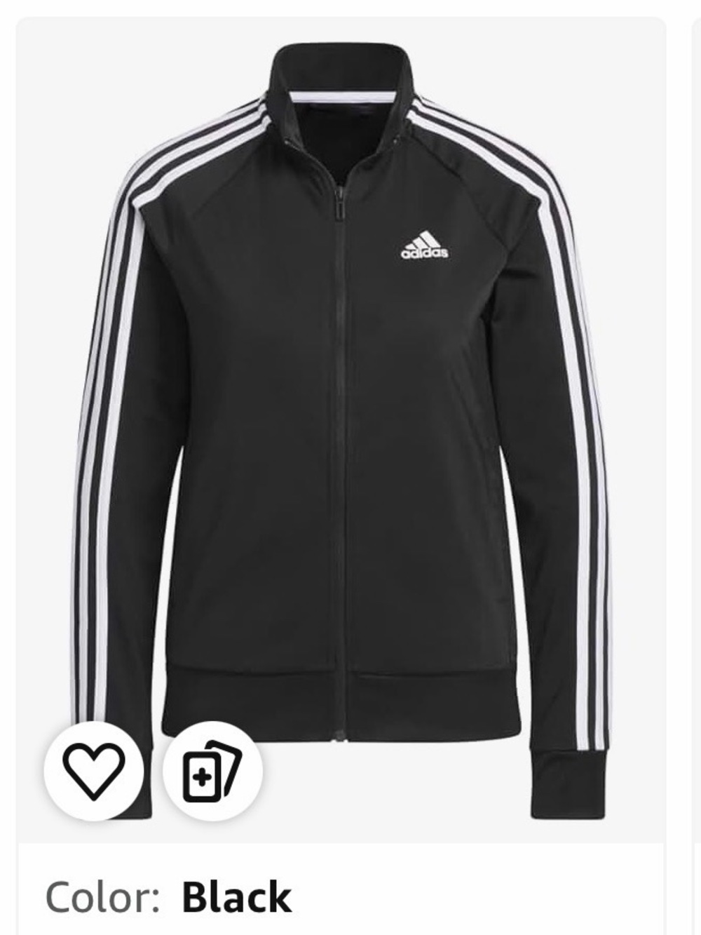 adidas Black Bomber Jacket with White Three-Stripes